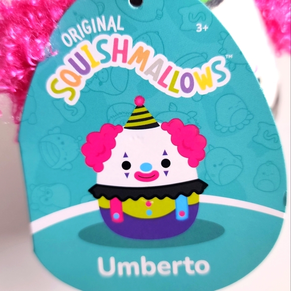 CUSTOM 💎 UMBERTO 🤡 Blacklight Clown Clip Original Squishmallows  ☆》NWT《☆ - Picture 5 of 9